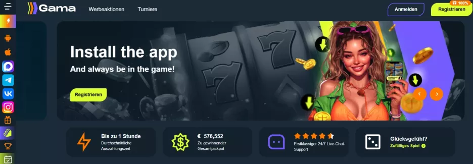 Gama Casino 100 Freispiele und 400 Euro Bonus