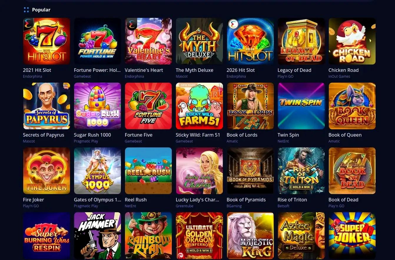 Gama Casino Spielauswahl